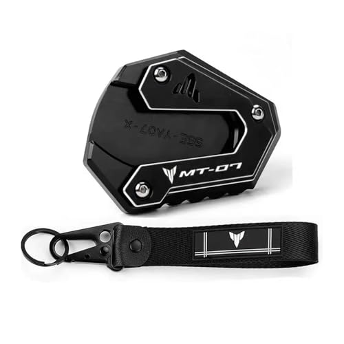 Soporte lateral para motocicleta MT 07 09 MT07 MT09 Mt07 2014-2024 2025, soporte lateral ampliado, placa de extensión, llavero (diseño K)
