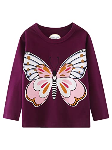 Image of Girl Long Sleeve Shirts Christams Tops Tees Cotton Casual Stripe Crewneck Graphic Jersey Tunic T-Shirts 3 Packs Sets