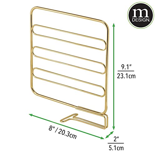 Mdesign Versatile Metal Wire Closet Shelf Divider And Separator For Storage And Organization In Bedroom, Bathroom, Kitchen And Office Shelves - Easy Install, 4 Pack - Soft Brass #TOP5