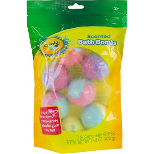Crayola Bombas de banho perfumadas coloridas para crianças, Color You Bath bomb atóxico para meninos