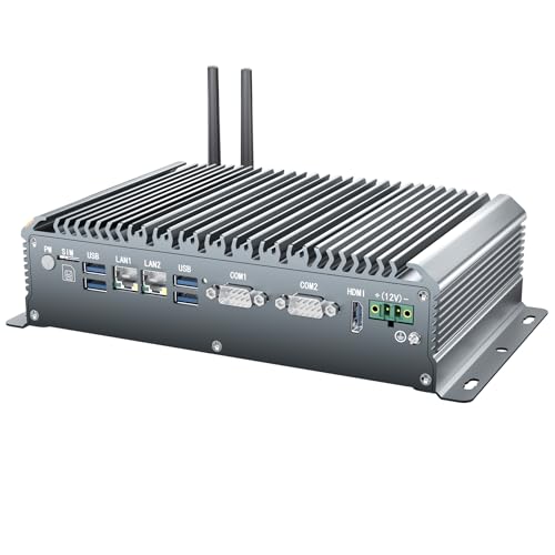 Image of Industrial PC Fanless Mini PC,Windows 11 Pro,Intel Celeron J6412,8GB DDR4 RAM,512GB SSD,WiFi /BT,4K HDMI,LANx2,4xRS232,2xRS485,6xUSB,GPIO,LVDS,TPM2.0,Industrial Computer Support Power On Auto