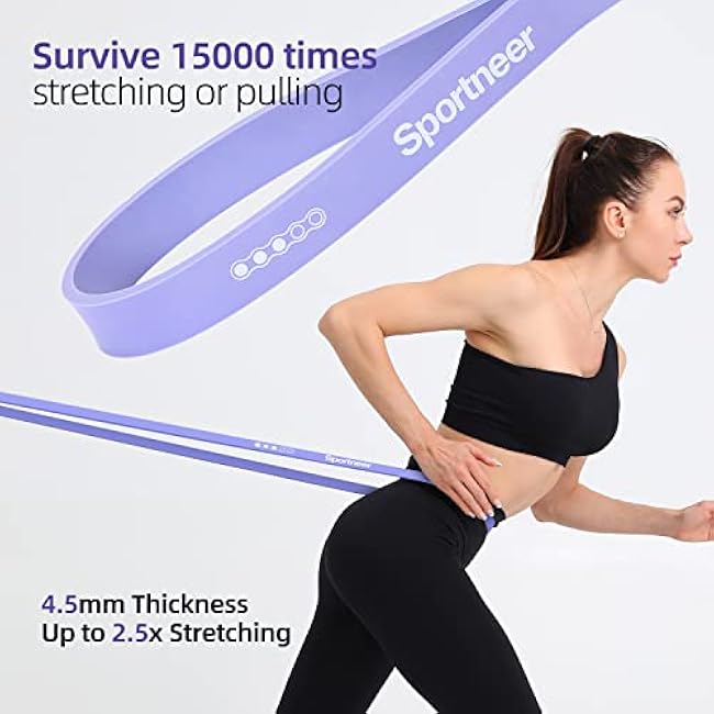 Resistance Bands Workout Set: 5 Levels Pull Up Assist Bands 5-130lb with Handles & Door Anchor