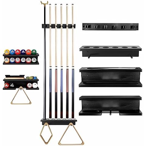 GOOX Pool Stick Holder Wall Mount for 6 Cues Cover