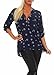 Produktbild Malito Damen Bluse mit Print | Tunika mit ¾ Armen | Blusenshirt auch Langarm tragbar | Elegant - Shirt 6703 (dunkelblau)