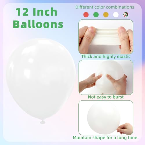 Christmas Balloons Red and Green Balloons 62 Pcs 12 Inch Red Green White Gold Balloon Latex Confetti Party Balloon for Christmas Xmas New Year Baby Shower Holiday Birthday Party Decoration Supplies - Image 7