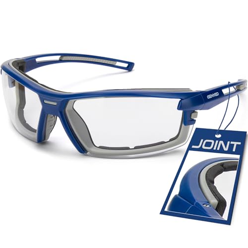 GENYED Lunette de Protection Travail, Lunettes de Sécurité, Certifiées CE EN166, Anti-rayures, Anti-buée, Protection UV400, Enveloppantes, Design avec un Style Unique et Moderne, homme & femme