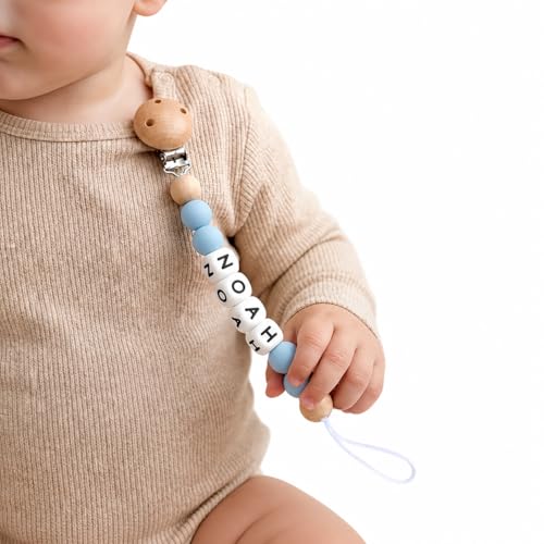 Personalized Pacifier Clip with Name, Customized Pacifier Clip Monogram Silicone Chain for Baby Girl Boys