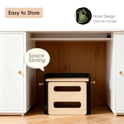 Image of Montessori Weaning Table and Chair Set, Adjustable Toddler Table, Black