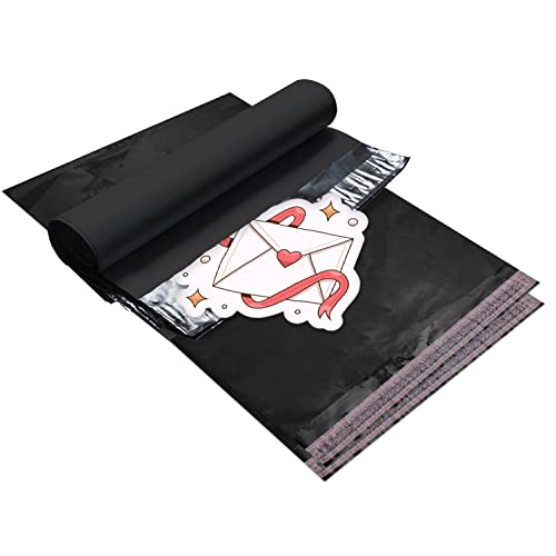 Amiff Pack of 100 Black Poly Mailers 9x12 Shipping Bags for Clothing 3.2 mil. Poly Mailer Bags 9 x 12 Plastic Mailing Envelopes for Clothes. Tear Proof Mailer