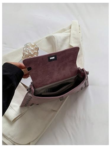 Floerns Women's Rivet Studded Detail Hobo Handle Handbag Twist Lock Flap Shoulder Bag4