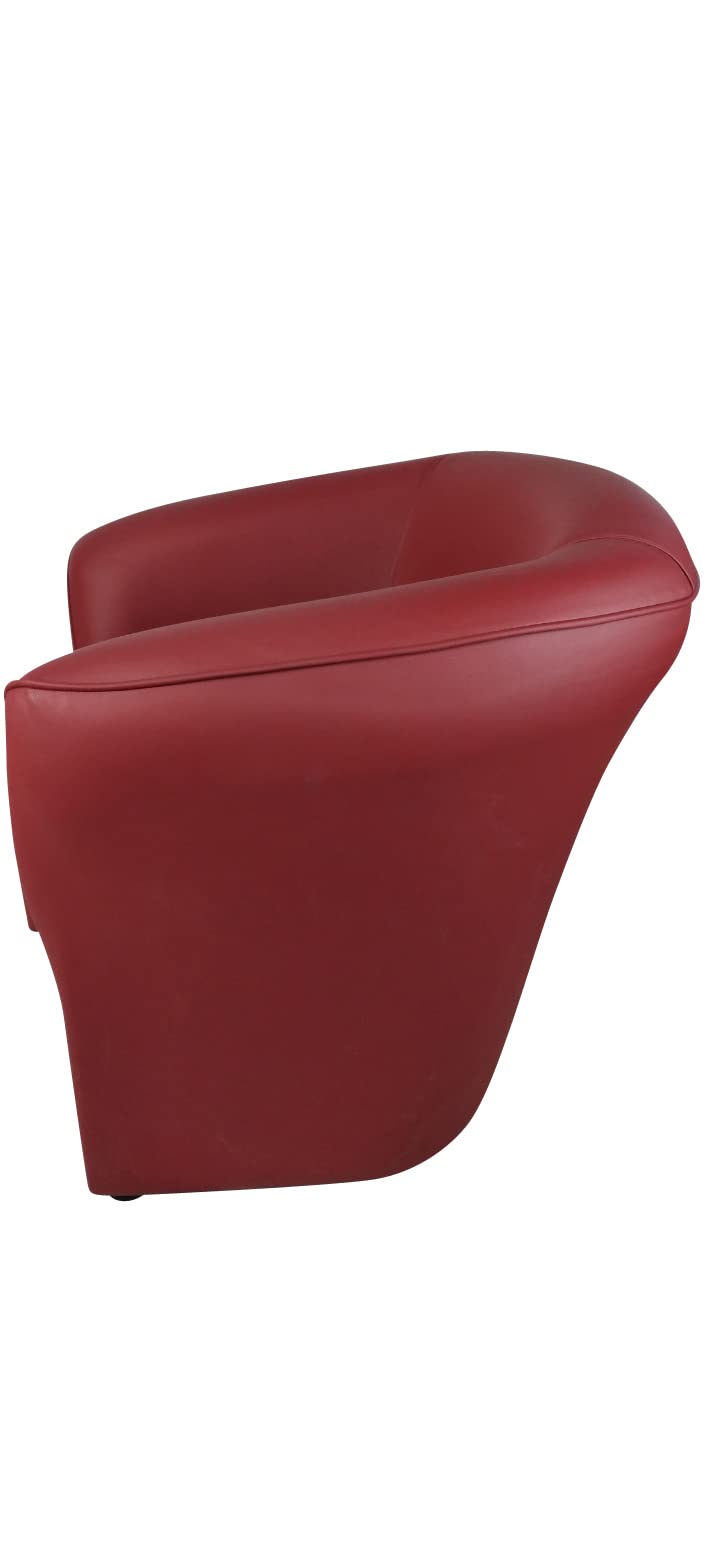 Sedam Srl Poltrona Pozzetto Valentina, in Ecopelle, Imbottita, Vari Colori, Casa Interno Ufficio, 100% Made in Italy (Bordeaux)