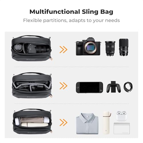 Image of K&F Concept Camera Sling Bag, Vlog Photography HandBag, Storage Portable Carrying Case for Switch 2 /Steam Deck /DJI Osmo Pocket 3 /Mobile 7P /GoPro /Insta360 Action Cameras & Digital Accessories