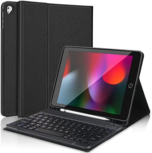 D DINGRICH iPad Case with Keyboard for iPad 6th Gen(2018), iPad 5th Gen(2017), iPad Air 2, iPad Pro 9.7 inch - Smart Folio Case with Pencil Holder - iPad Case 6th/5th Gen/Air 2/Pro 9.7(Gold Sand)