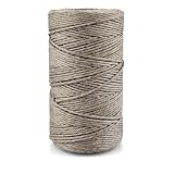 Ficelle de Lin Gris 100m Corde de Lin Naturelle Corde de Bricolage pour Bricolage Mallette Cadeau Jardin décoration Mariage Emballage boîte Cadeau