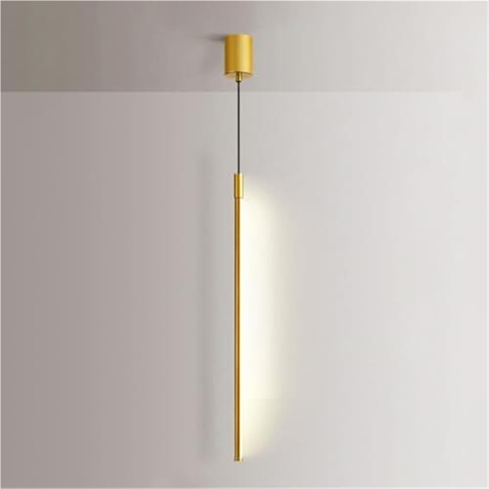 LYMSXAZOU Modern Gold Pendant Light Dimmable Changing Long Tube Hanging Lamp Adjustable Height Ceiling Fixture for Bedside Kitchen Island Living Room Hallway(120cm,Warm White)