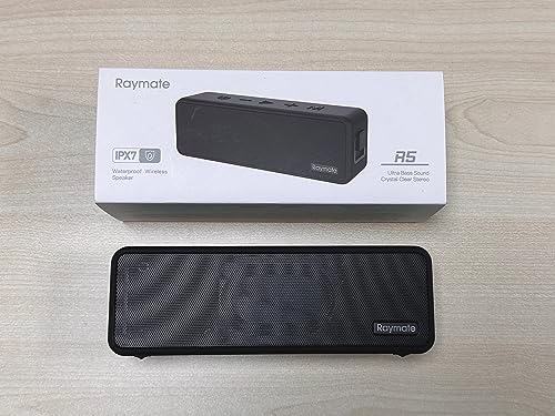 Raymate Bluetooth Speakers, 20W IPX7 Waterproof Speaker, Bluetooth-V5.0, HiFi Stereo Sound, 1000mins Playtime, Portable Speaker for Home, Outdoor, Party