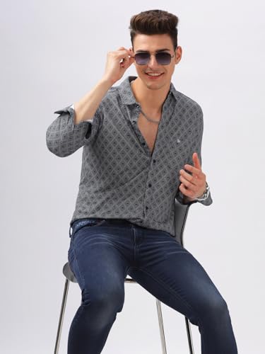 Image of BULLMER Trendy Regular Fit Striped Causal Full Sleeve Shirt for Men.