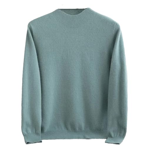 Men's Half High Collar Knitted Sweater Business Classics Loose Casual Warm Wool Sweater Solid Pullover