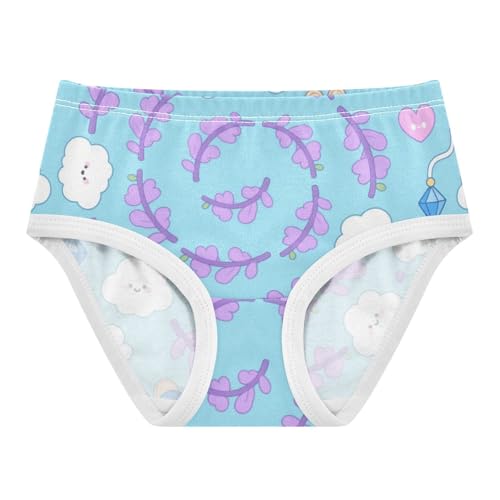 Girls' Underwear Flowers Floral Blue Purple Toddle Brief Panties 2-8 Years 20300580