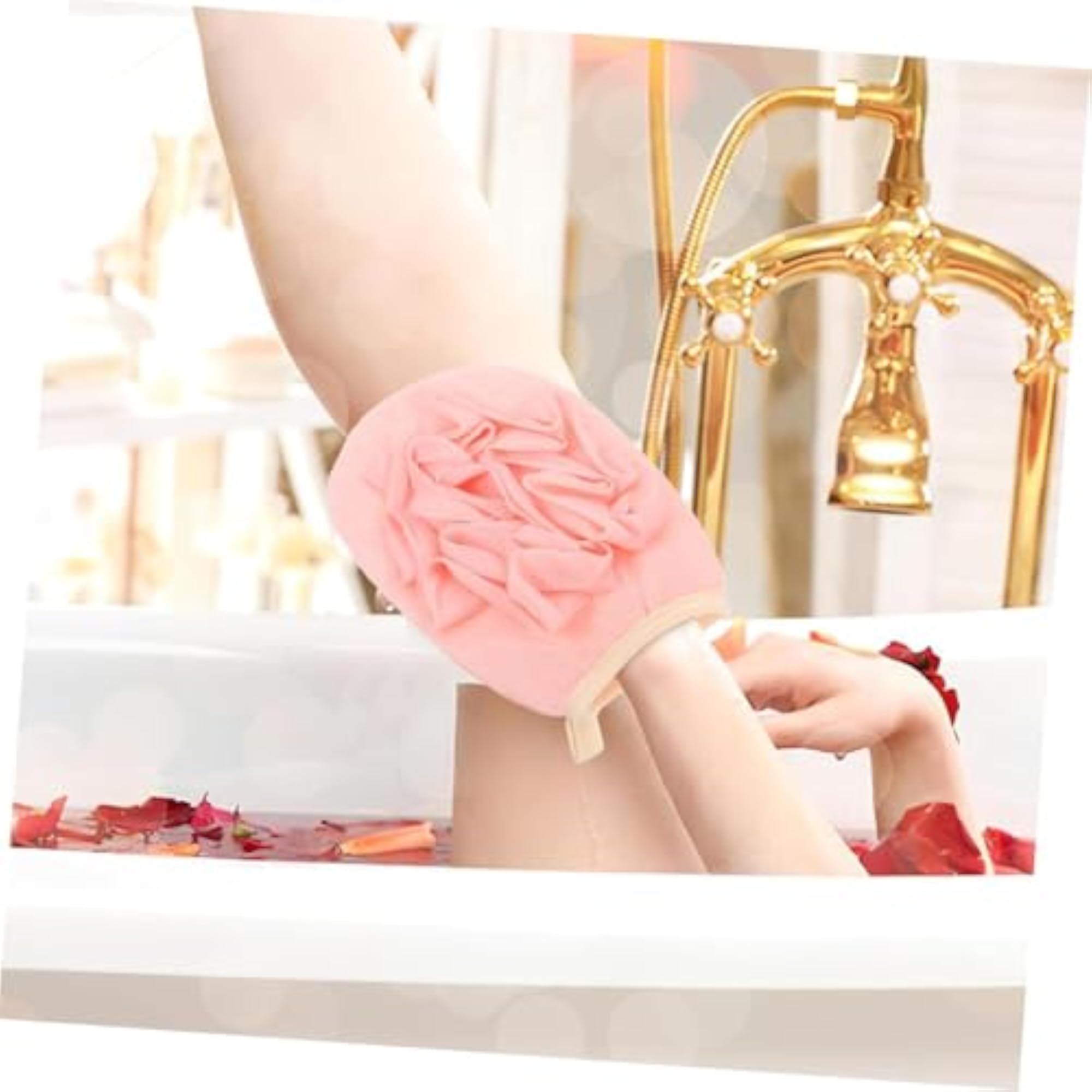 2-in-1 Exfoliating Bath Glove with Loofah Sponge
