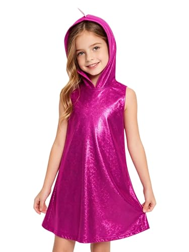 Vestido de niña dinosaurio con cola 3D y brillo metálico para fiesta temática