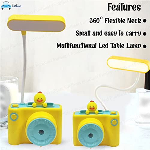 Image of FunBlast Rechargeable Desk Table Lamp- 3 in 1 Study Desk LED Lamp with Eraser, Sharpener and Pen Holder, Electric Table Lamp, Adjustable Study Desk Lamp for Study Room, Home /Office (Duck)