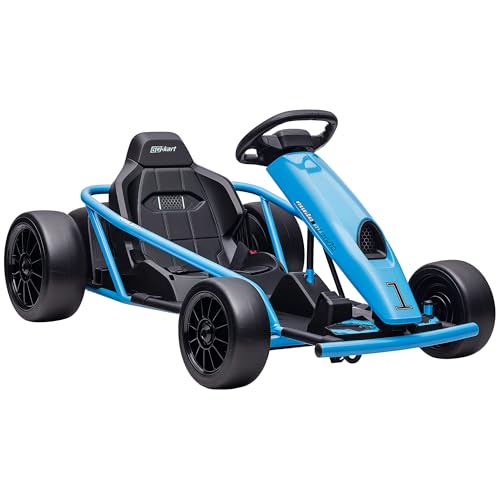 HOMCOM 24V Electric Go Kart for Kids with Drift Mode for 8-12 Years Blue