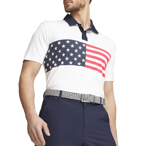 PUMA Mens Volition Flag Stripe Polo