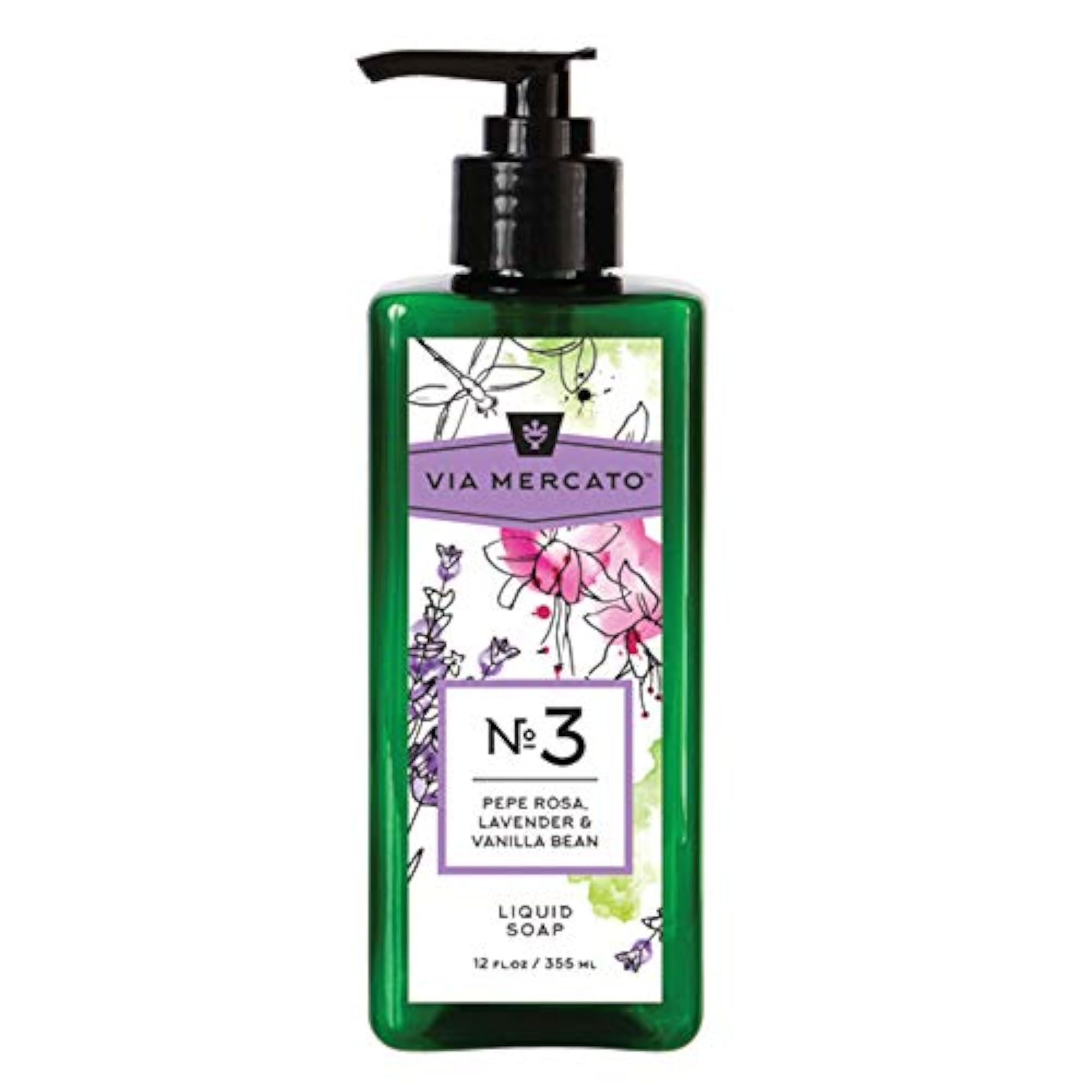 Pre de Provence Liquid Hand Soap, Pepe Rose, Lavender & Vanilla, 12 Fluid Ounce