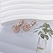 Blooming Simulated CZ Filigree 3D Rose Flower Leverback Dangle Drop Earrings for Women Sweet Dangling for Lovers Wedding Elegant Jewelry (Rose Gold-tone)