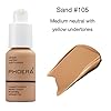 2-Pcs-Liquid-Foundation-30ml-Natural-Moisturizing-Highlighting-Matte-Oil-Control-Concealer-Facial-Blemish-Concealer-Color-Changing-Foundation-for-Women-Girls-104-Buff-Beige-105-Sand BestLand 2Pack PHOERA Foundation Full Coverage Liquid Foundation Cream - Long-lasting Lightweight Concealer - Oil-Free Formula - Natural Shade - Suitable for All Skin Types (104 Buff Beige & 105 Sand)