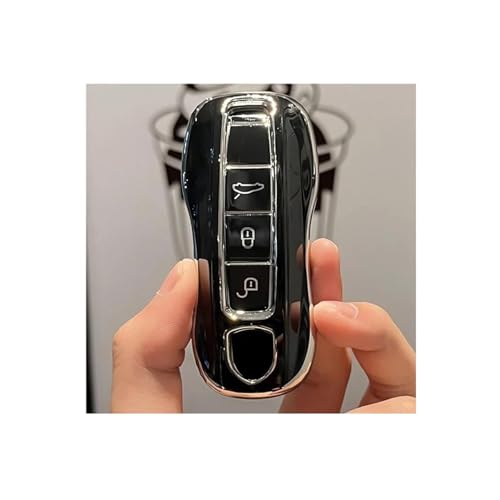 Étui clé Porsche en TPU argent et noir pour Panamera et Cayenne 971