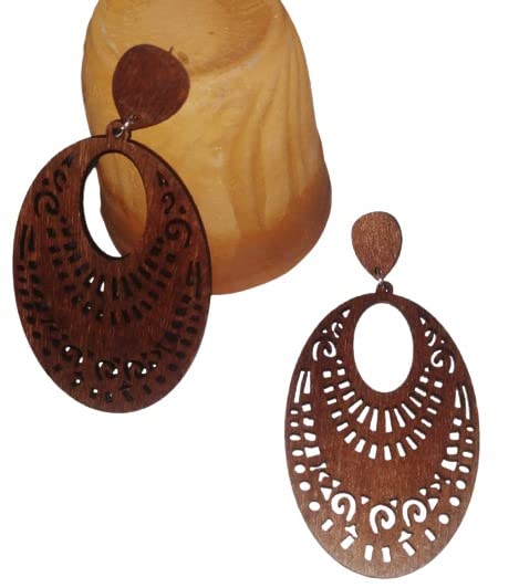 BriKSHi Fancy party Wooden Earrings For Girls/Women Light Weight Earning pack of 1 | Y734 (chocolate brown) (B0BRQJ7WP5) Amazon Price History, Amazon Price Tracker