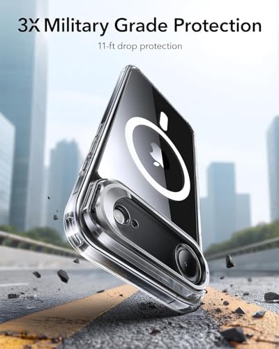 Image of ESR for iPhone Air Case, Camera Control Cover, Stash Stand, Compatible with MagSafe Accessories, TPU for iPhone 17 Air Case, Military-Grade Drop Protection, Hybrid Series, Clear