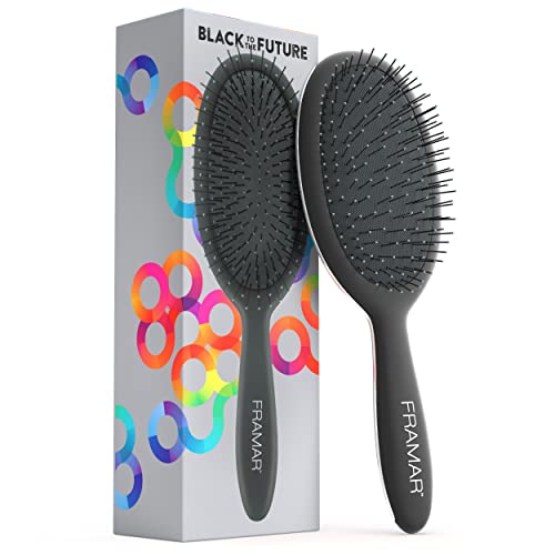 Framar-Wet-Hair-Brush-Detangler--Curly-Hair-Brush-Women-Detangle-Hair-Brush-Girls-Hair-Brush-For-Curly-Hair-Kids-Hair-brush-Tangle-Brush-Hair-Girls-Hairbrush-Womens-Hair-Brush-Black
