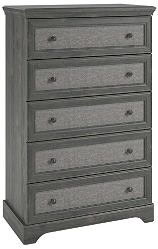 Ameriwood Home Stone River 5 Drawer Dresser with Fabric Inserts, Weathered Oak