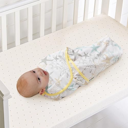 Image of Baby Swaddle Blanket, 3 Pack, 0-3 Months, Small-Medium, Light Yellow | Newborn Swaddles, Easy Change Infant Wrap, Adjustable Swaddle Blanket