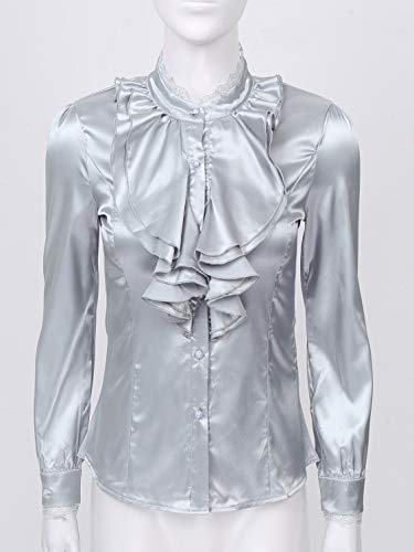 IEFiEL Camicia Vittoriana Donna Gotico con Scollo