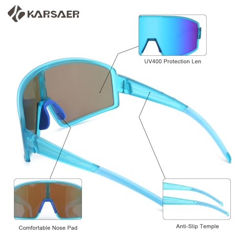 Karsaer Vision Sport Youth Baseball Sunglasses Softball Cycling Glasses UV400 Protection for Boys Girls 8-163