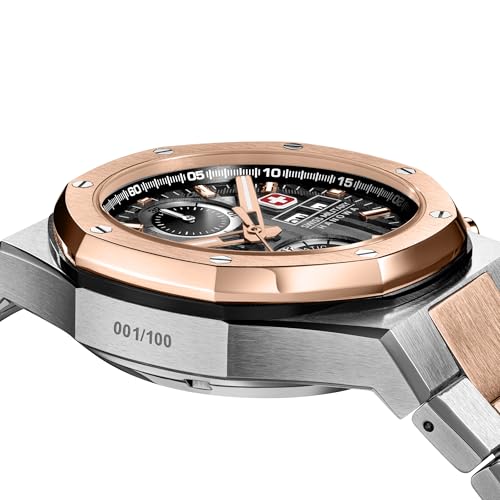 Image of Swiss Military Hanowa Damask Legends Fireball Grey Round Dial Swiss Made Automatic Watch for Men | SMWGL0007060