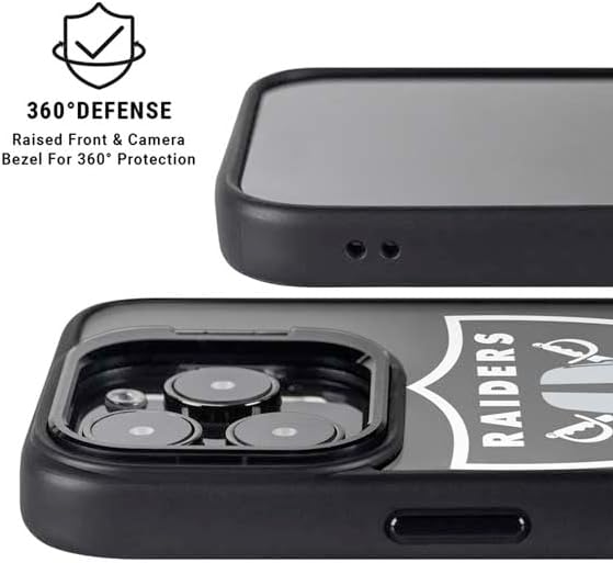 Skinit Kickstand Phone Case Compatible with iPhone 15 Pro Max - Officially Licensed NFL Las Vegas Raiders Large Logo Design