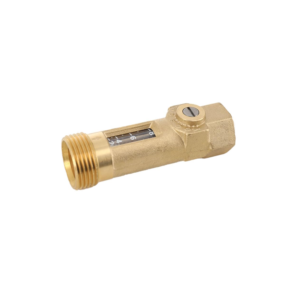 Misuratore di flusso in ottone, filettatura esterna 3/4 DN 20, portata 2-8 l/min