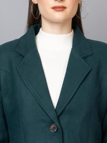 Image of CHKOKKO Women Chic Winter Coat Single Breasted | Knee Length Design with Buttoned Closure and Practical Front Side Pockets for Stylish and Comfortable Wear