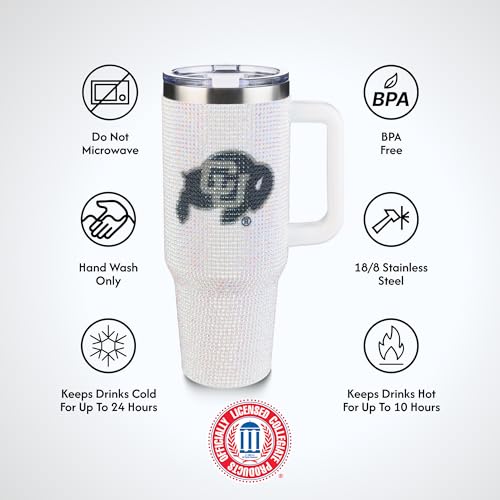 Image of The Memory Company Officially Licensed 40oz White Bling Game Day Tumbler, University of Michigan