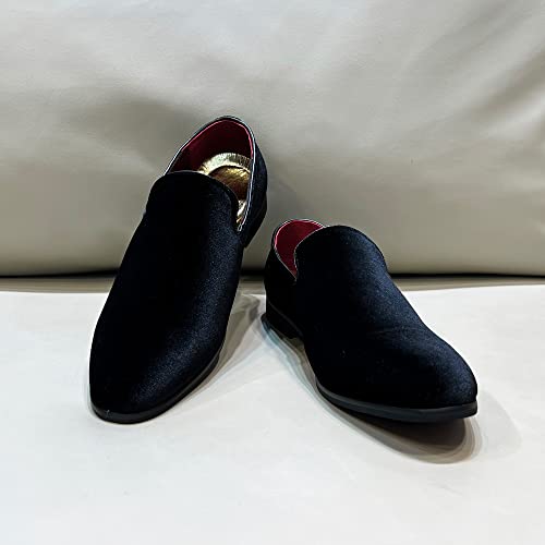 Image of FLQL Men's Luxury Penny Loafer Slip-On Velvet Shoes Party Dancing Shoes Suede Wedding Shoes Plus Size 7-13