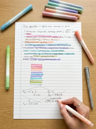 Image of 12Pcs Aesthetic Cute Highlighters, Bible Pastel markers and Pens, No-Bleed School Supplies and Office Journal DIY Home || Two Side Highlighters Pen | Pack Of 12 |