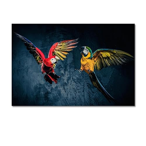 Peinture d'animaux perroquets affiches sur toile haut de gamme 60x95
