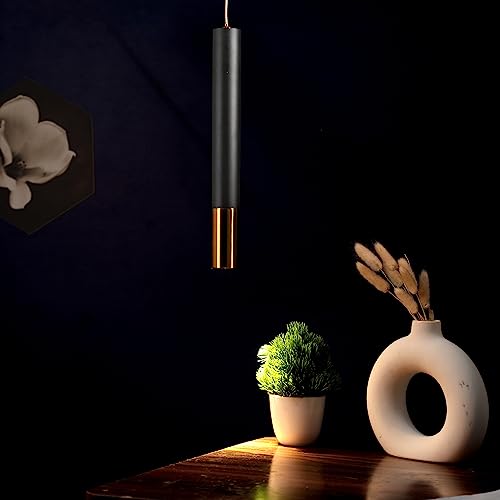 FILLISKA® Luxurious Hanging/Pendant Light (6 Watt Matt Black & Gold)