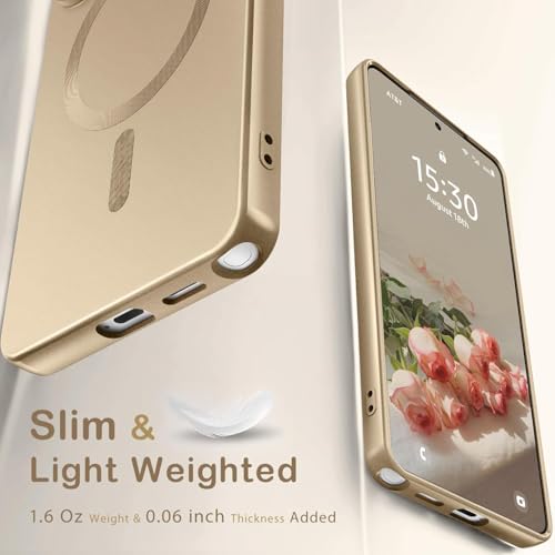 Image of DIZORO Compatible with Samsung S26 Ultra Case, Compatible with MagSafe, Matte Luxury Metallic Luster Flexible TPU Wireless Charging Shockproof Case with Lens Camera Protector Back Cover (Desert)