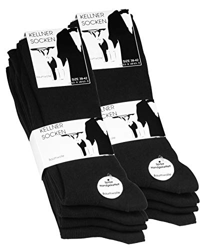 VCA 10 pares Calcetines opacas para hombre - Básico - Negro - 80% algodon